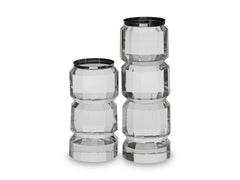 Clear/Silver Finish candle holder set, full product view - 1