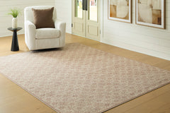 Beige/Gray/Brown 94" x 120", room view; furniture excluded - 2