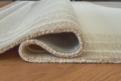 Ivory/Tan 92.5" x 116.75", rolled rug backing detail - 8