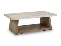 Light Brown Rectangular Coffee Table, full product view - 1