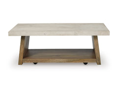Light Brown Rectangular Coffee Table, product view 2 - 2