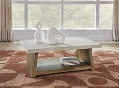 Light Brown Rectangular Coffee Table, product view 4 - 4