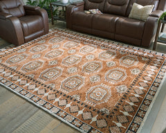 Sienna/Ivory/Black 92.5" x 121.75", room view; furniture excluded - 2