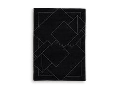 Black/White 62.38" x 83.75", complete rug product view - 5