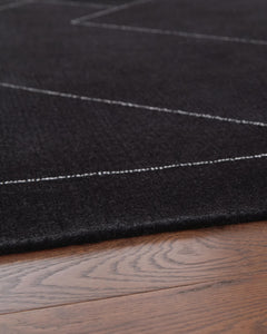Black/White 62.38" x 83.75", pile and edge detail - 7