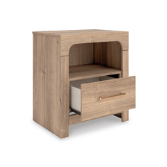 Tan / Nightstand, drawer open - 2