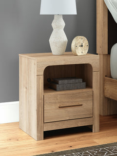 Tan / Nightstand, room setting; accessories excluded - 4