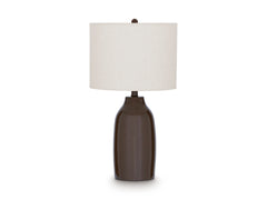 Brown table lamp, full product view - 1
