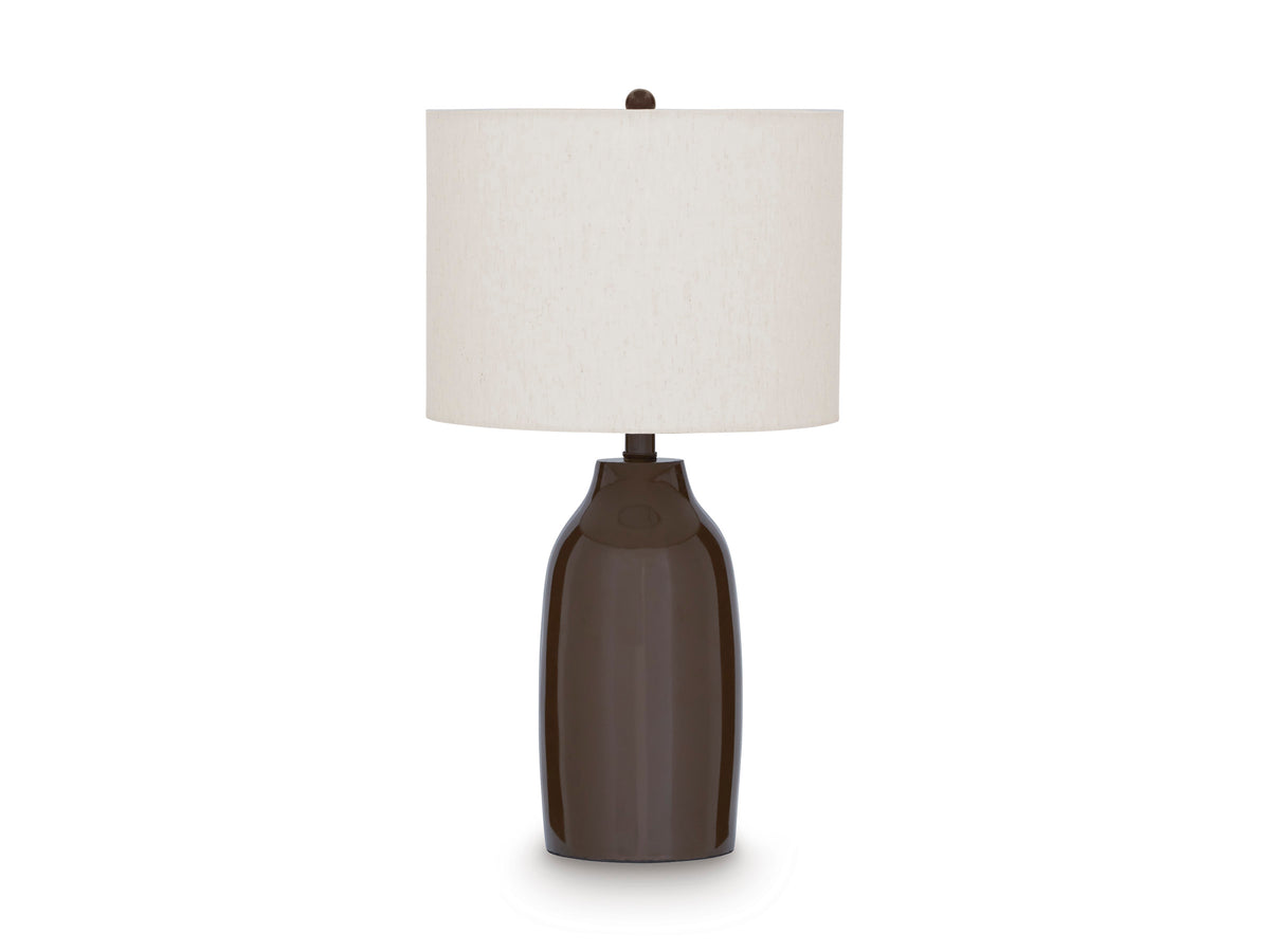 Brown table lamp, full product view
