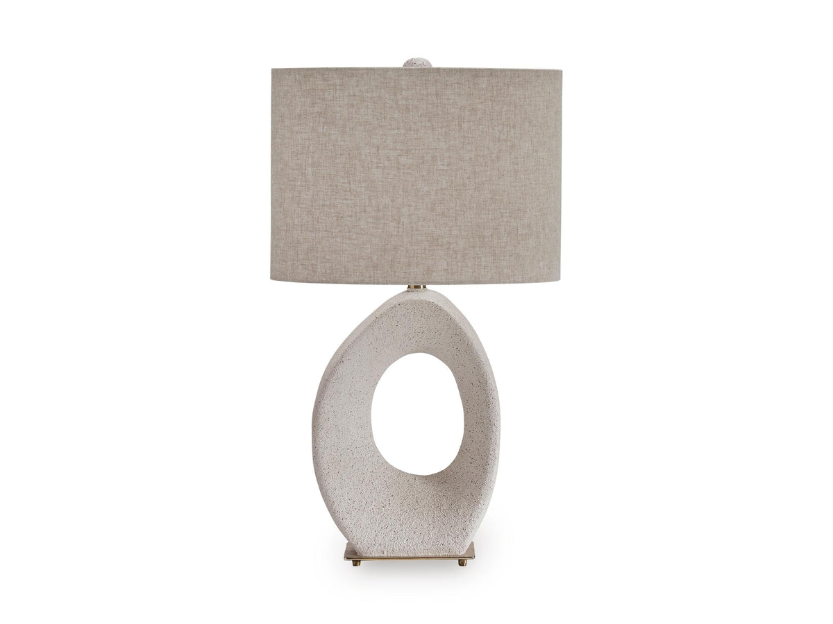 Cream/Gold Finish / Table Lamp, complete lamp with shade