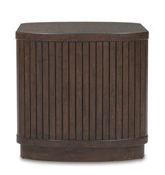 Dark Brown square end table with lower shelf, product view 3 - 3