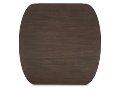 Dark Brown square end table with lower shelf, product view 4 - 4