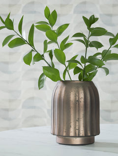 Brown 7.38-inch height vase, full product view - 1