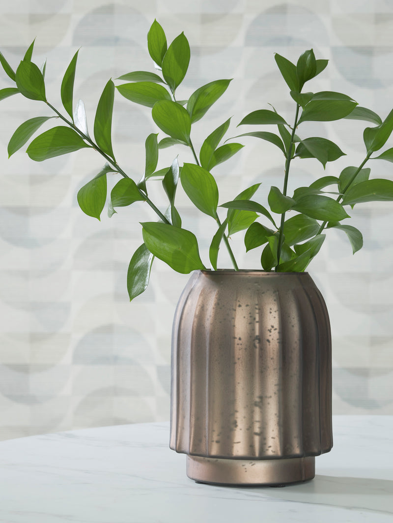Briarcott Brown Fluted Glass Vase
