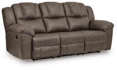 Driftwood, complete manual reclining sofa, angled view - 1