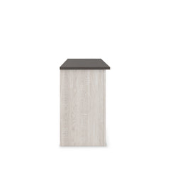 Two-tone TV stand with glass doors and gray grain top, product view 4 - 4