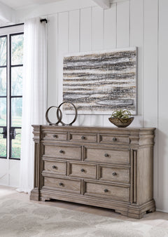 Light Grayish Brown, ten-drawer dresser in room setting - 5
