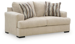 Oatmeal, complete loveseat angle view - 1