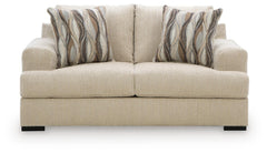 Oatmeal, complete loveseat front view - 3