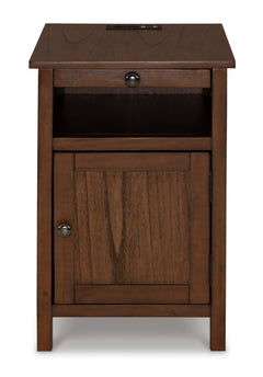 Brown Storage Chairside End Table with Charging, product view 3 - 15