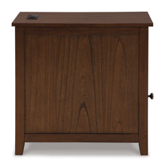 Brown Storage Chairside End Table with Charging, product view 4 - 16