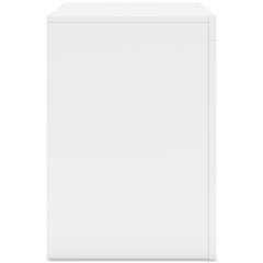 White, side view of nightstand - 4