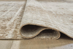 Tan/Brown/Gray 94.25" x 122.5", rolled rug backing detail - 4