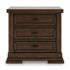 Medium Brown, full front view of nightstand - 3