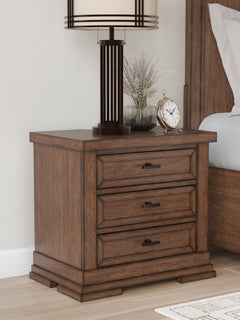 Medium Brown, nightstand in room setting - 5