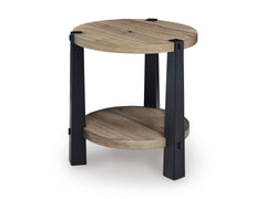 Light Brown/Black end table, full product view - 1