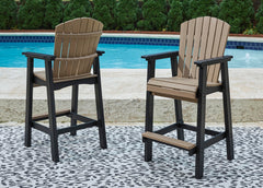 Black/Driftwood, pair of bar stools in an outdoor setting - 2