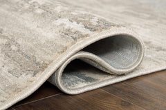 Gray/Taupe/Beige 108" x 144", rolled rug backing detail - 4
