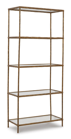 Antique Brass Finish Bookcase, complete product view - 1