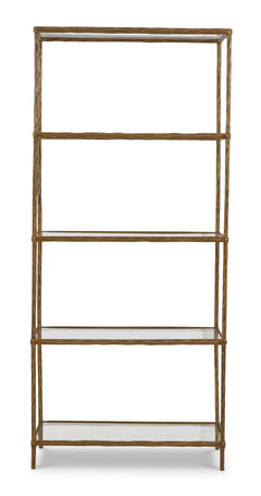 Antique Brass Finish Bookcase, front product view - 2