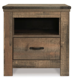 Brown, full front view of nightstand - 3