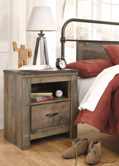 Brown, nightstand in room setting - 5