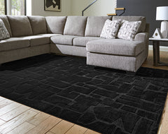 Black 96" x 119.75", room view; furniture excluded - 2
