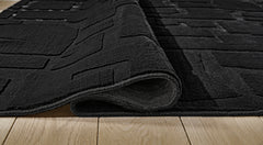 Black 96" x 119.75", rolled rug backing detail - 4