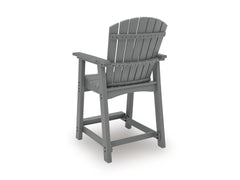 Dark Gray / Outdoor Bar Stool Set, one chair rear view; two included - 3