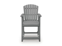 Dark Gray / Outdoor Bar Stool Set, one chair front view; two included - 4