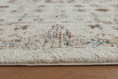 Ivory/Brown/Teal 94.38" x 119.13", pile and edge detail - 3