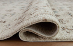 Ivory/Brown/Teal 94.38" x 119.13", rolled rug backing detail - 4