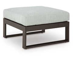 Black/Gray, complete outdoor ottoman with cushion - 1