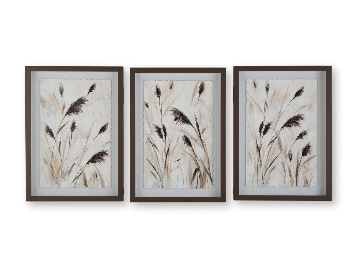 Brown/Black/White Honslow wall art set, full product view