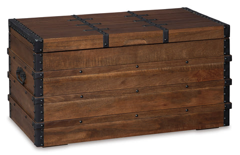 Kettleby Brown Wood Storage Trunk Coffee Table