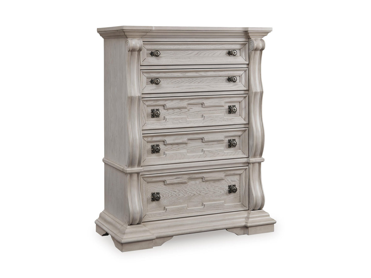 Antique White / Chest of Drawers, complete product angled view
