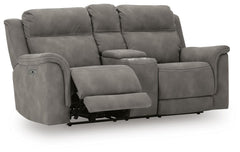 Slate, complete loveseat with footrest extended - 6