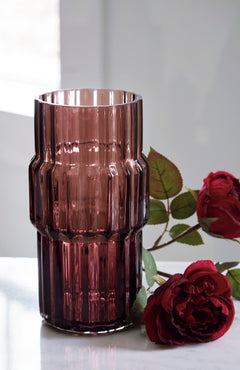 Mauve 9.25-inch height vase set, individual vase view 3 - 3