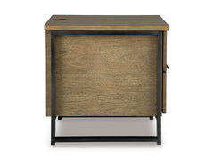 Light Brown two drawer charging end table, product view 4 - 4