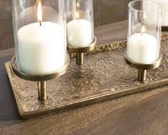 Antique Brass Finish candle holder, product view 4 - 4